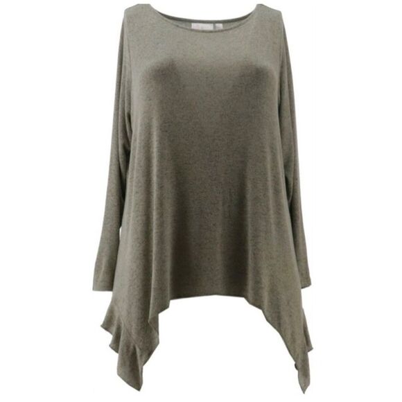Belle by Kim Gravel Drama Hem Brushed Knit Top - Picture 4 of 6
